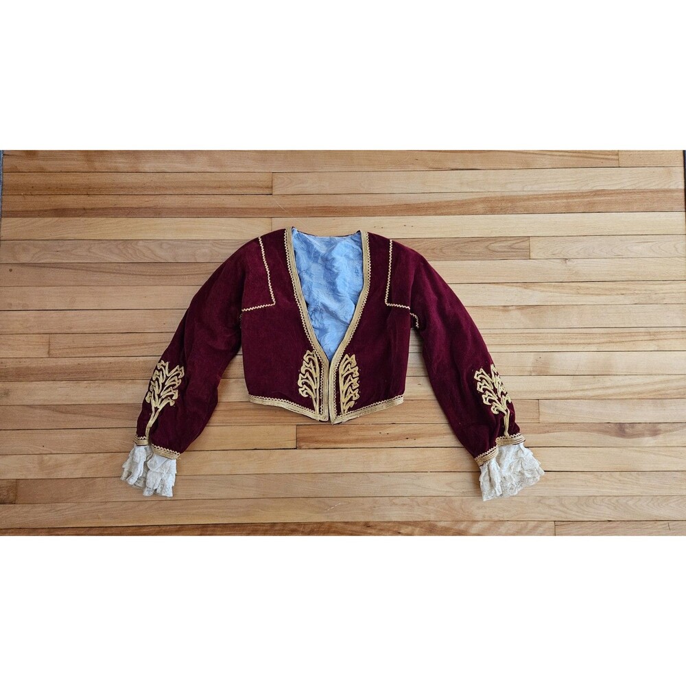 Handmade Velvet Matador Pirate Prince Costume Bolero Jacket Soutache Trim